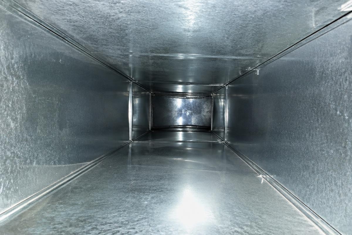 Supply duct interior after cleaning