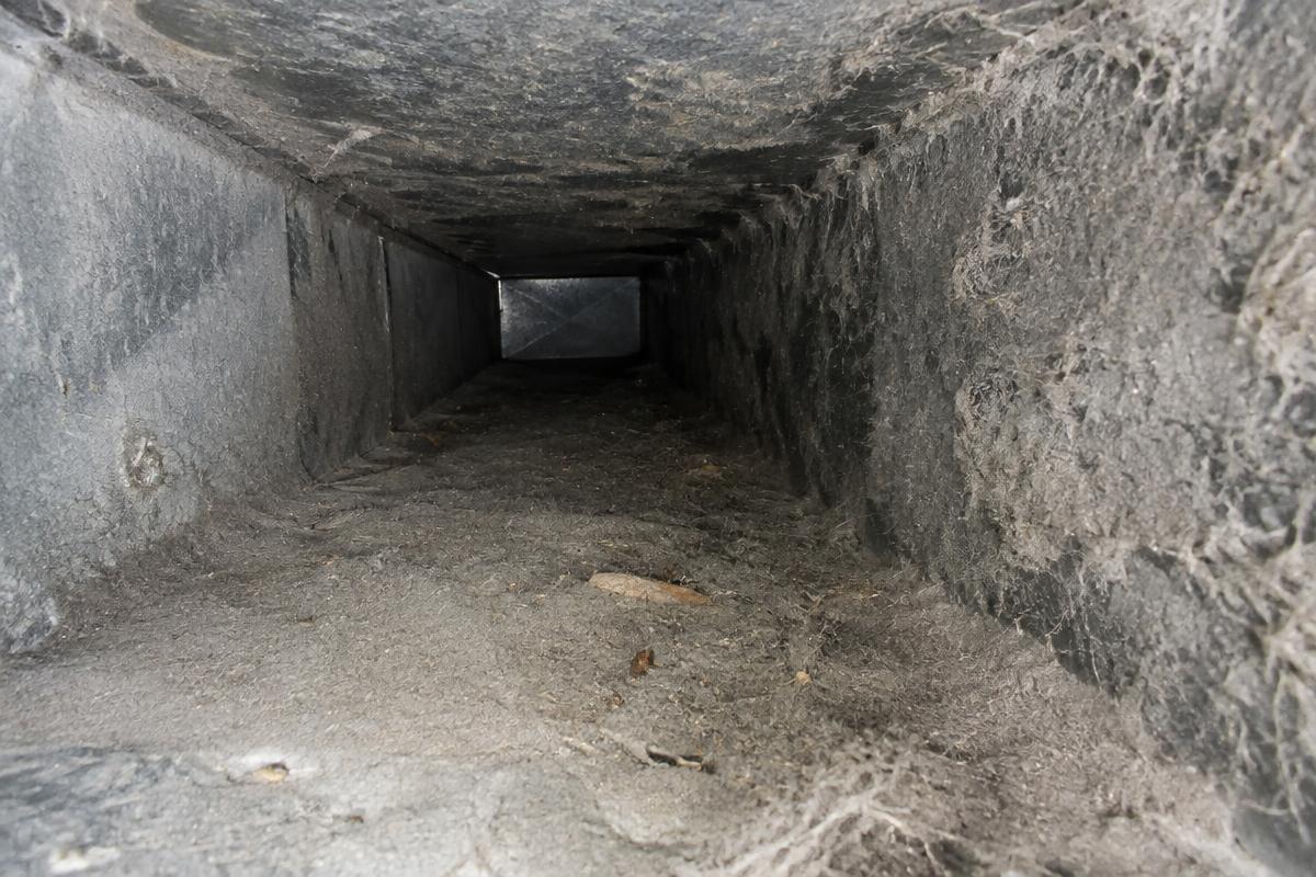 Supply duct interior before cleaning